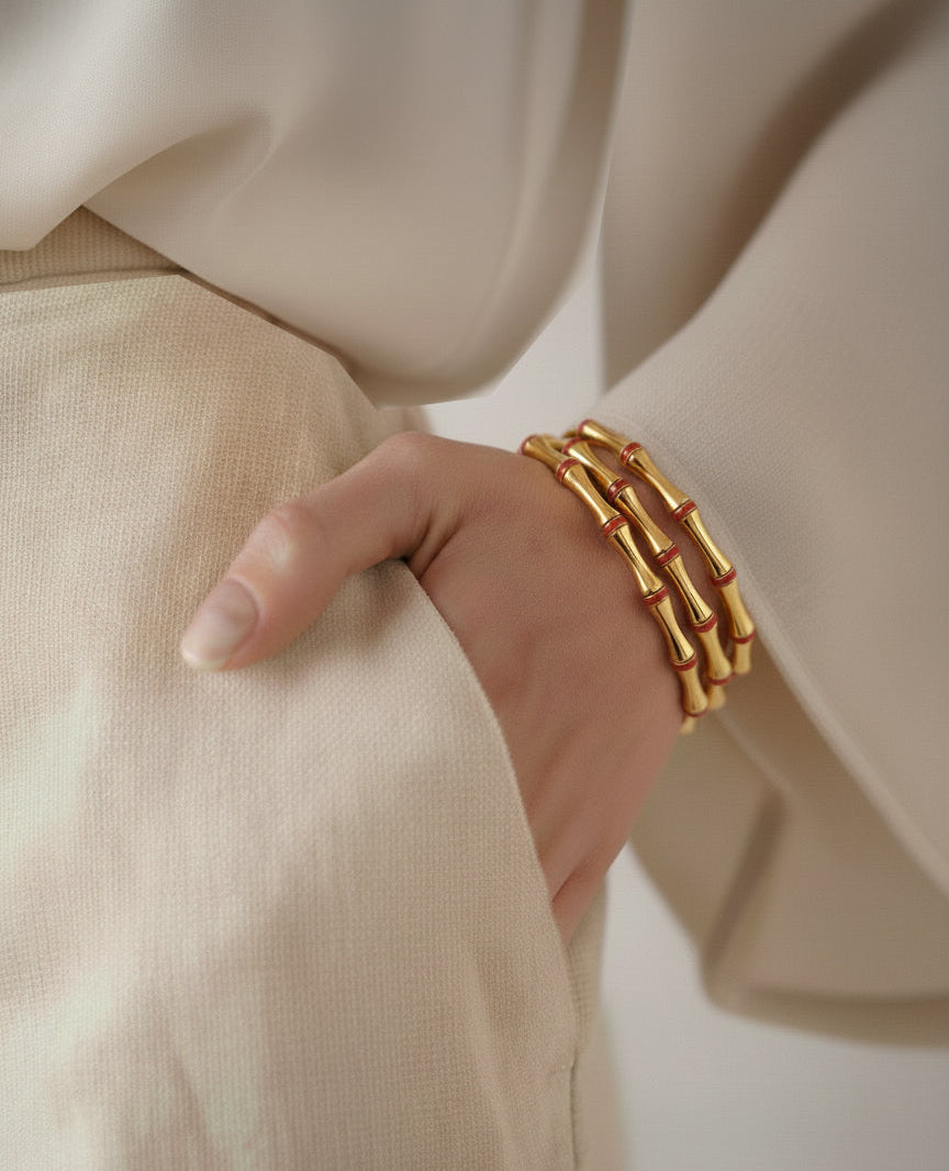 The Lyra Orange segmented bangle