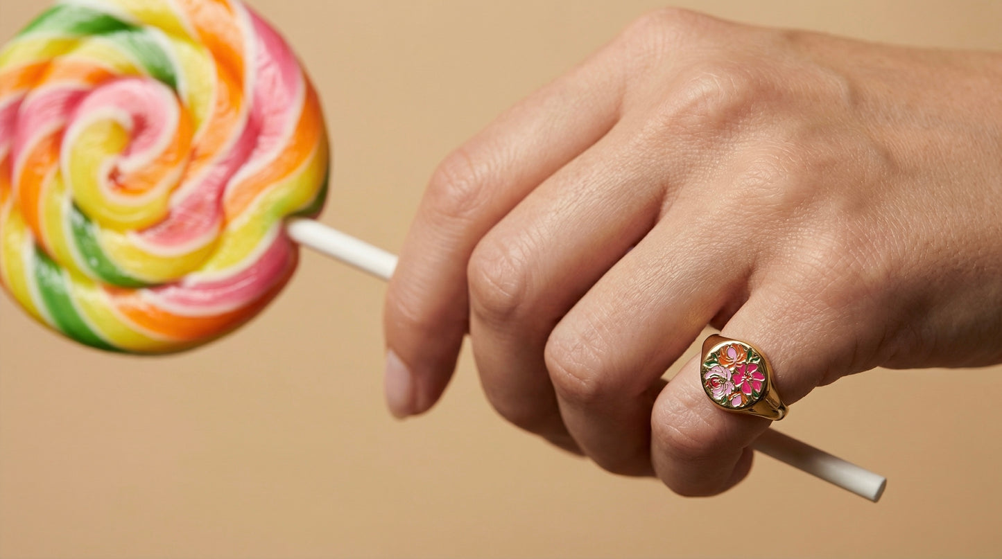 Fresco Signet Ring -Rose Palette