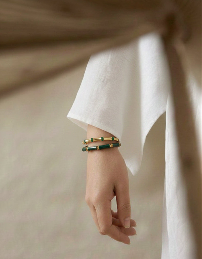 The Green Lyra Bangle Set