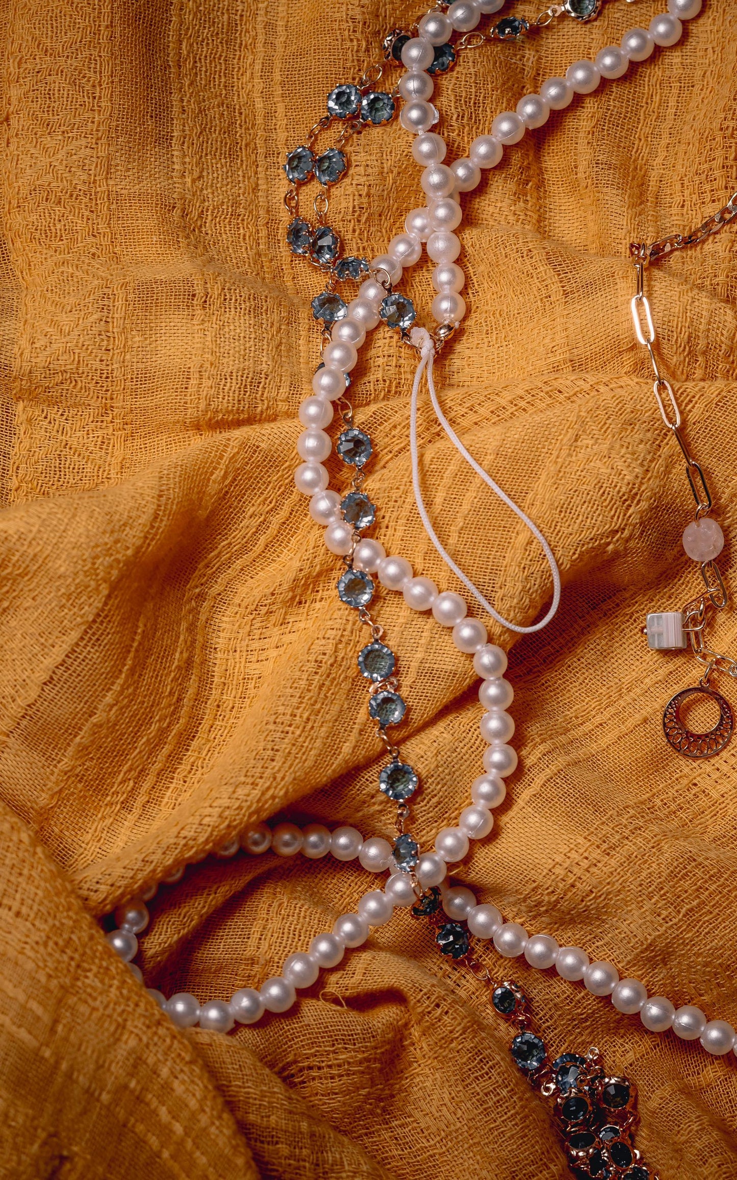 Pearls x Gem Chains Double Sided Long Phone Strap