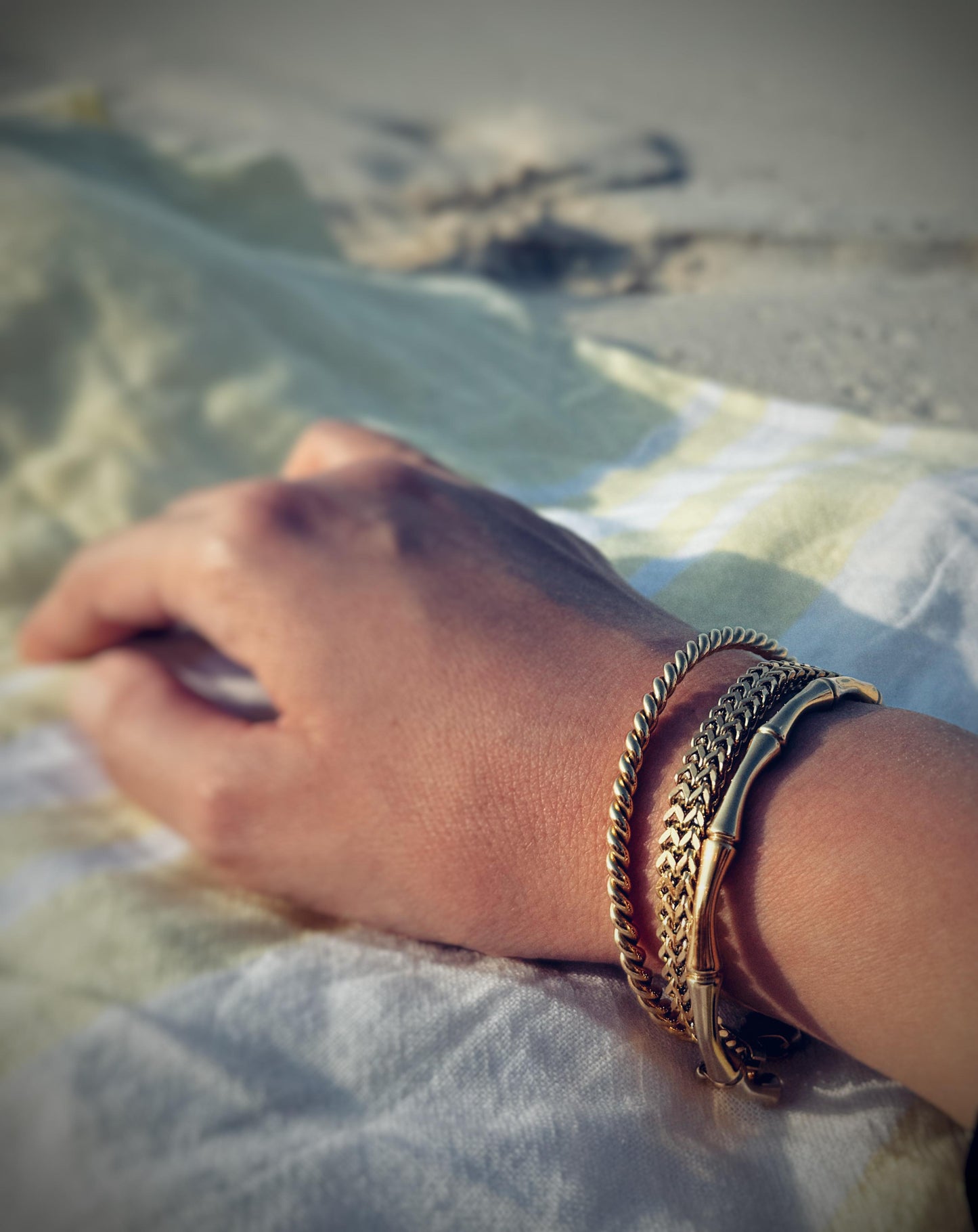 Golden Trio Stainless Steel Bracelet Set