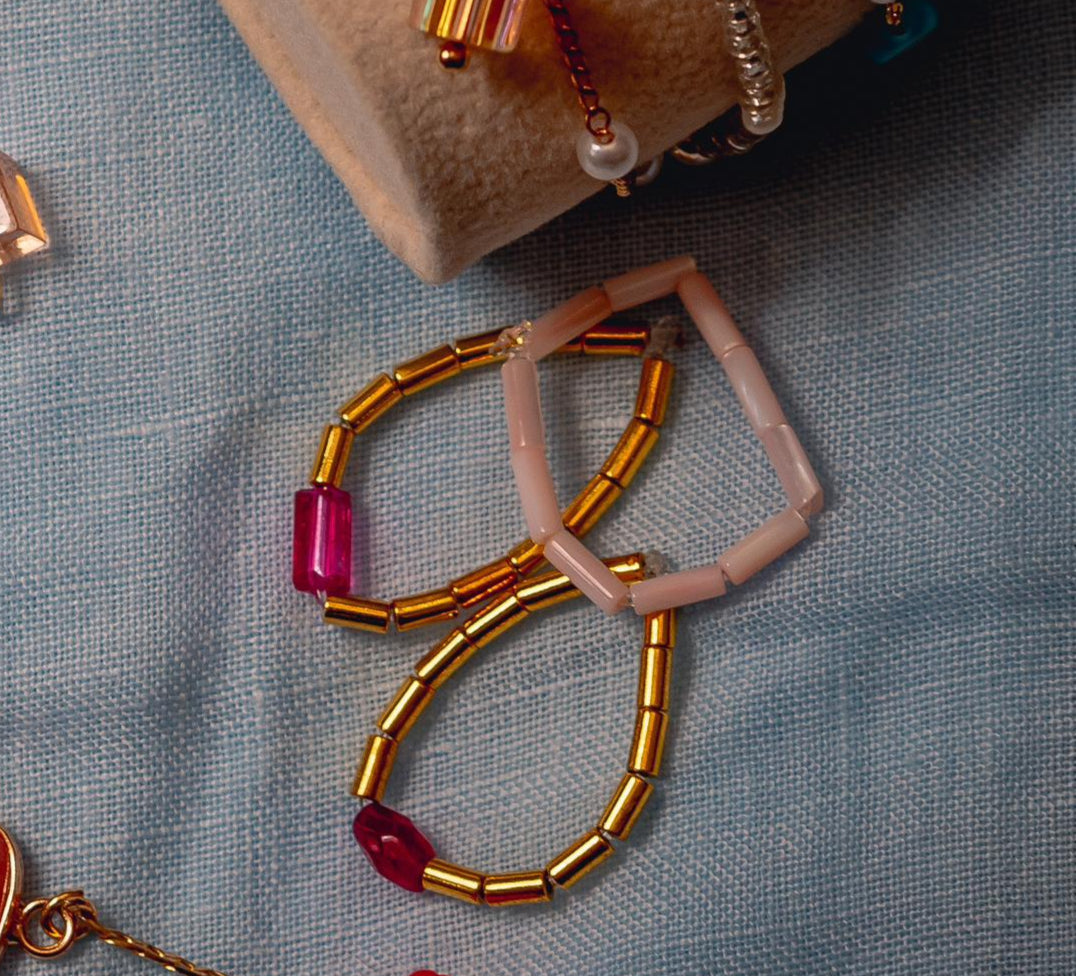 Blush Beaded Rings