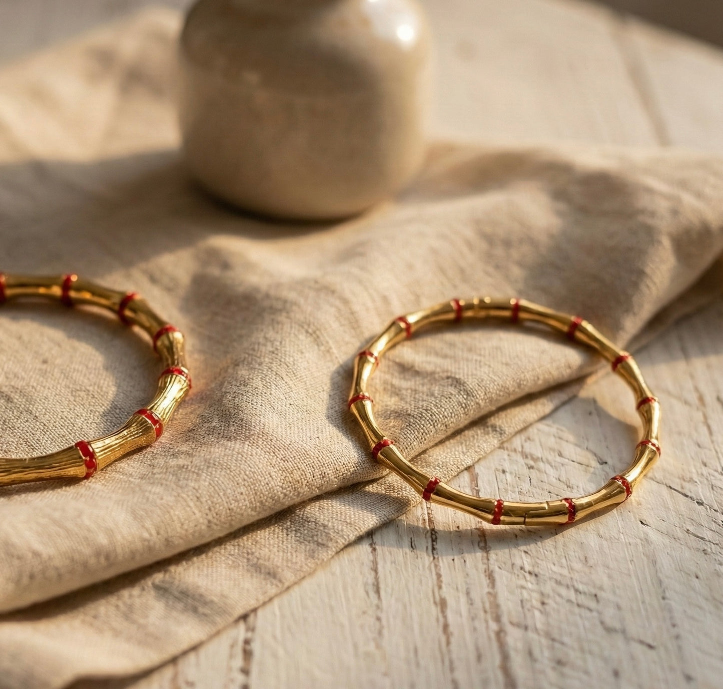 The Red Lyra Bangle Set
