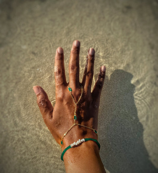 Green Cascade Hand Chain