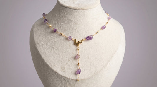 Lilac Letter Drop Necklace