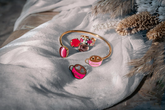 Togglie Cocoa & Blush Bangle & Charms