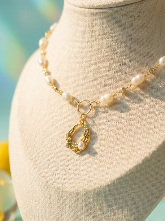 Vanilla Ripple Pearl Necklace