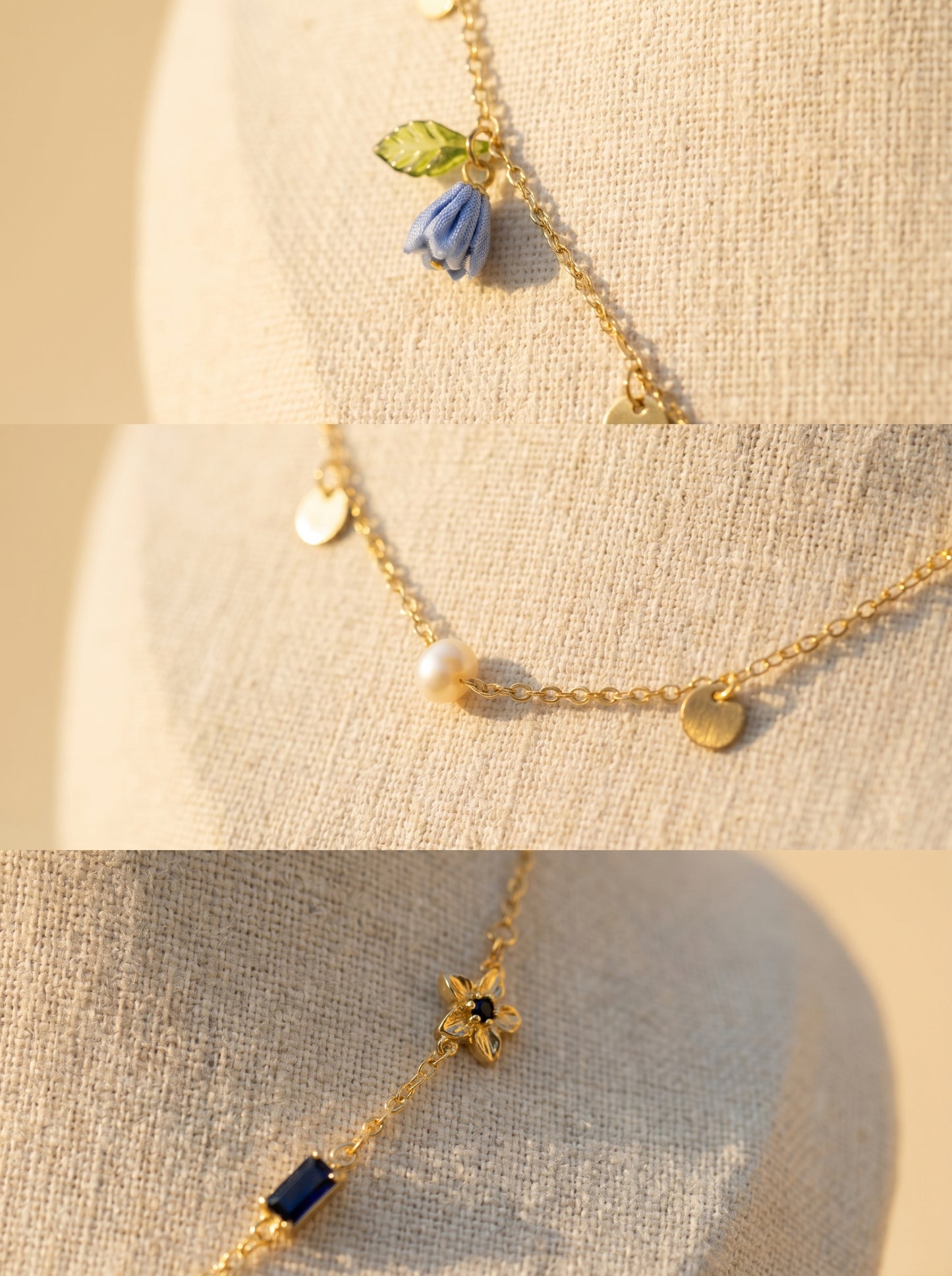 Blue Bell Charm Necklace