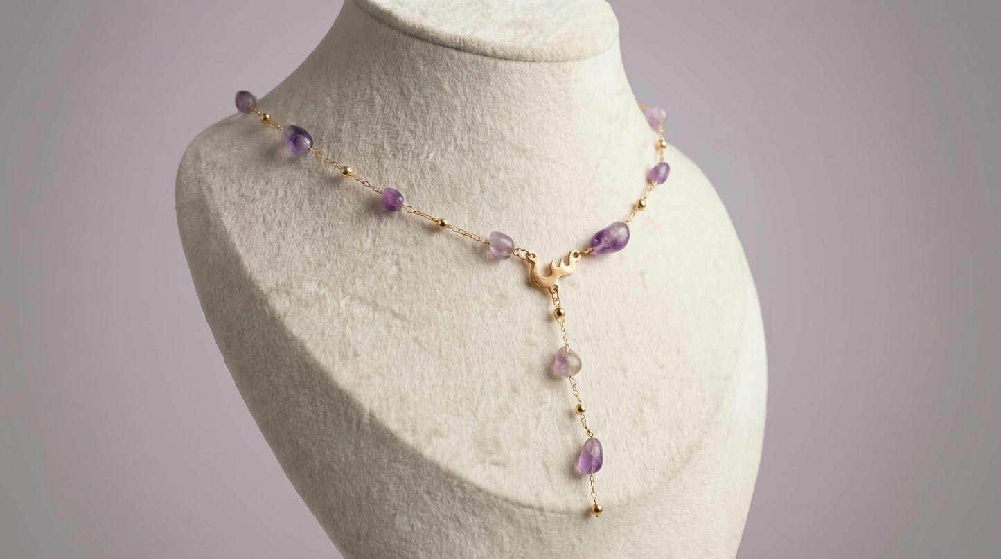 Lilac Letter Drop Necklace