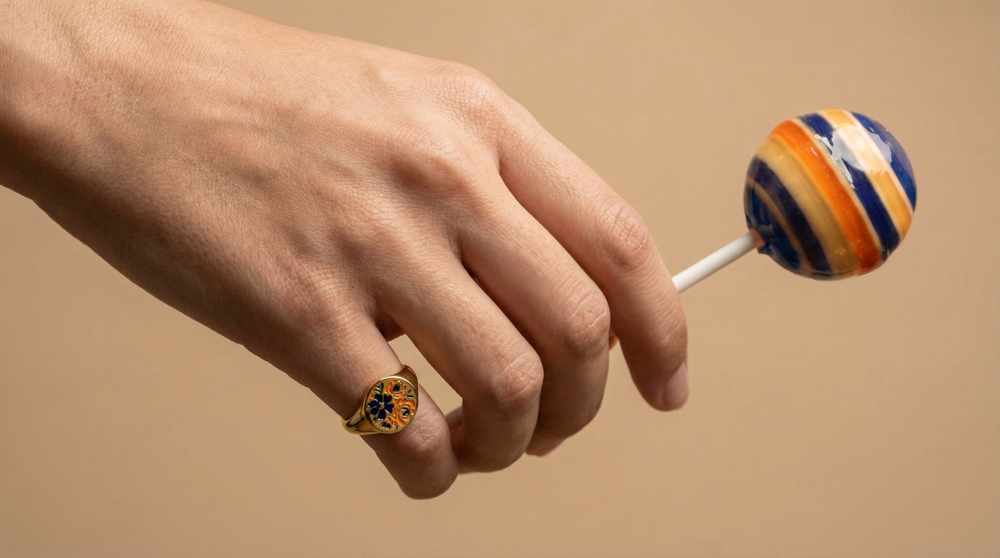 Fresco Signet Ring -Warm Palette