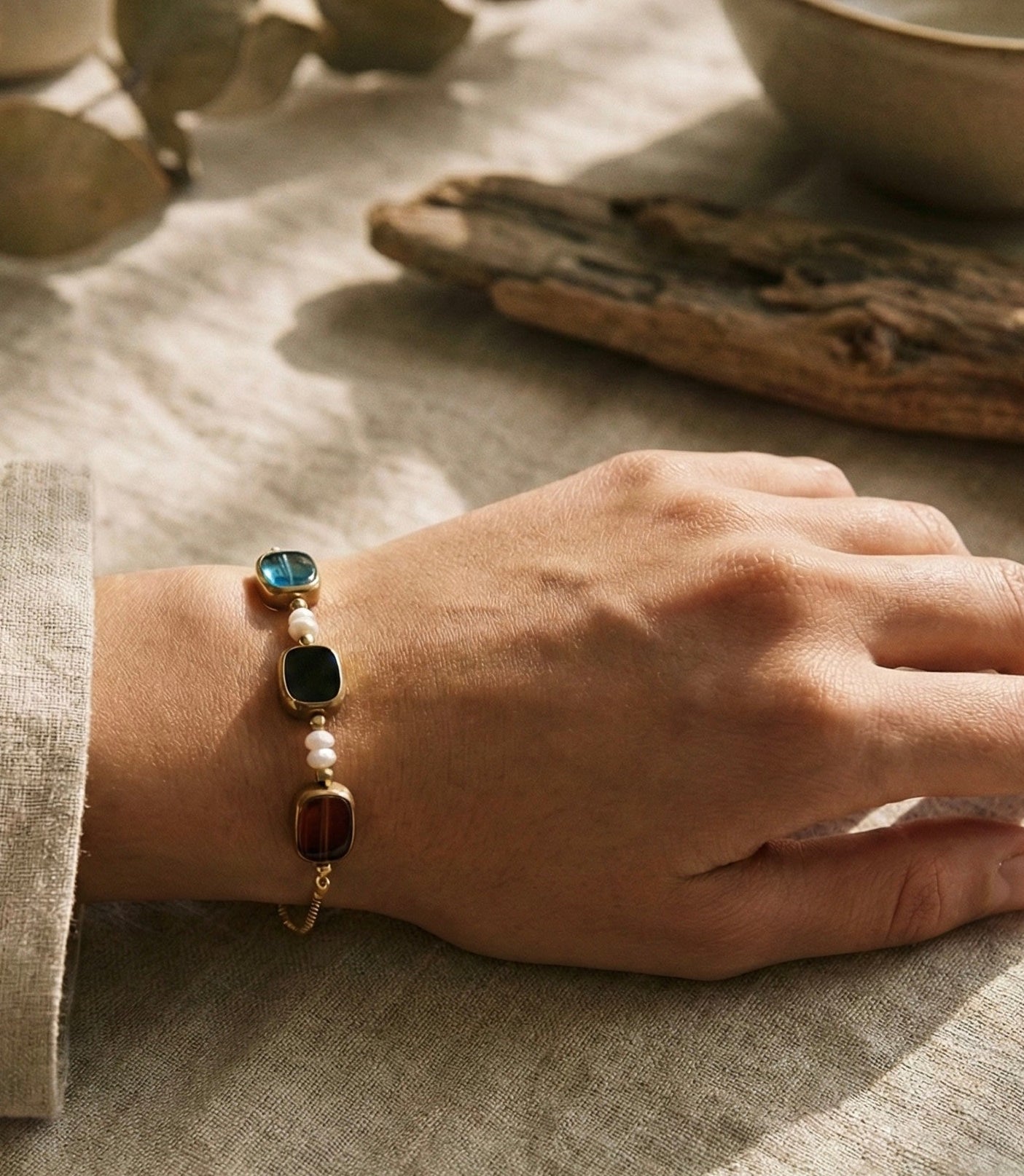 Tinted Tiles Slider Bracelet