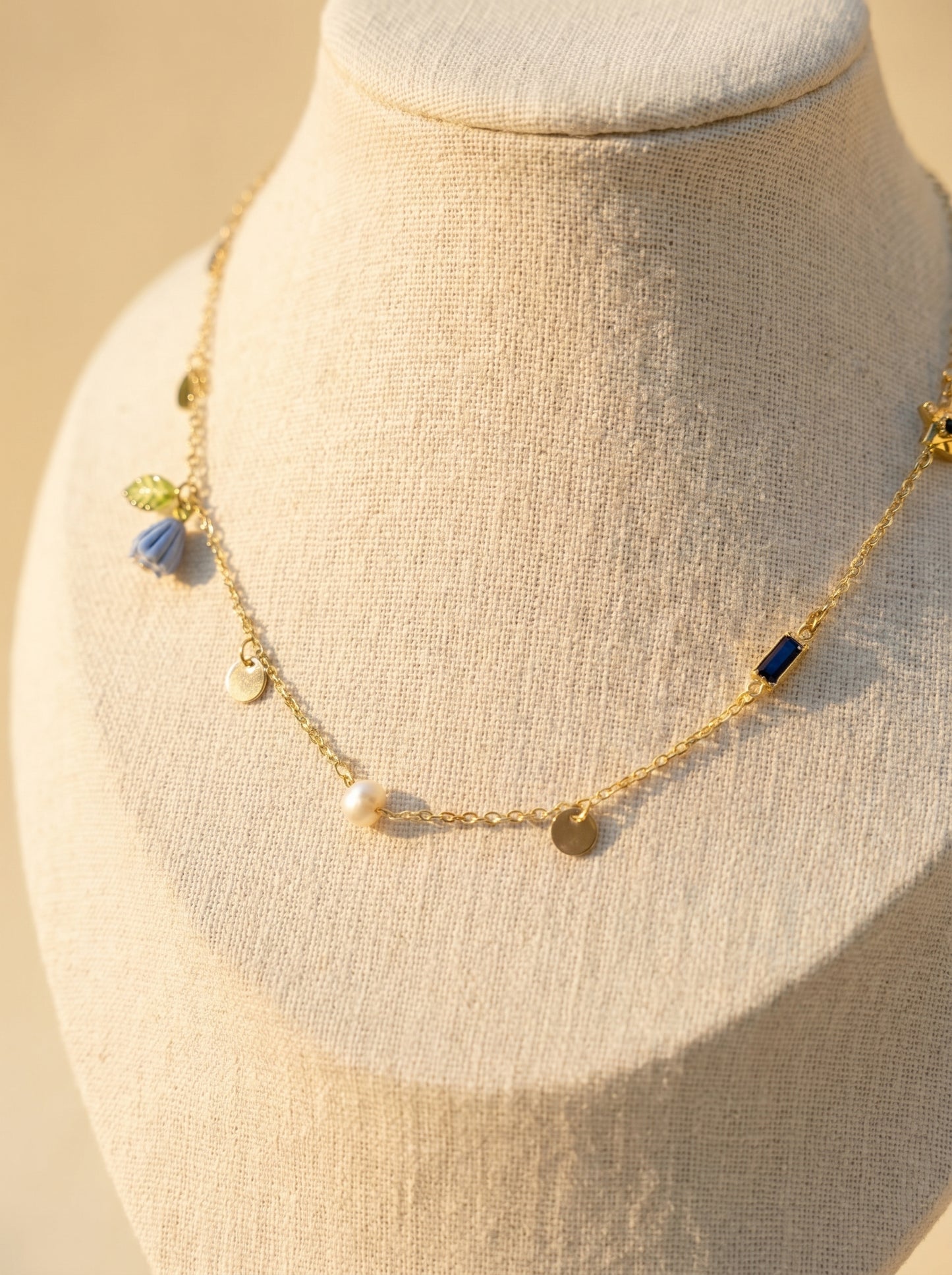 Blue Bell Charm Necklace