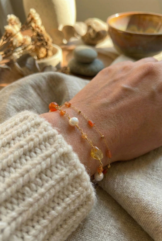 Amber Honey Dot Bracelet Set