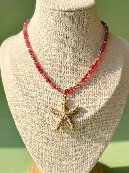 Pink Starfish Necklace