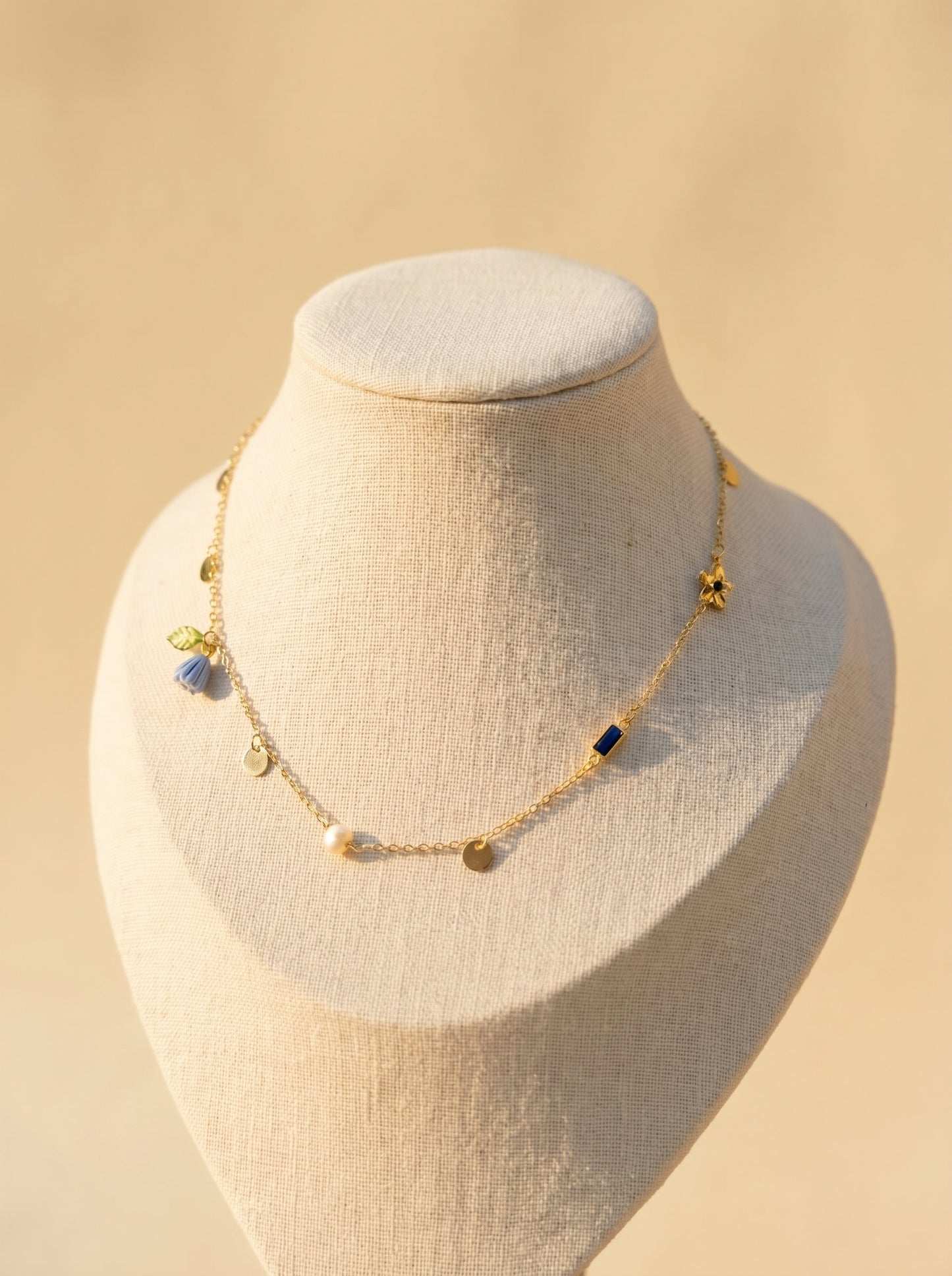 Blue Bell Charm Necklace