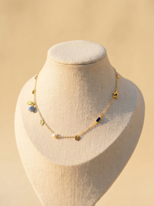 Blue Bell Charm Necklace