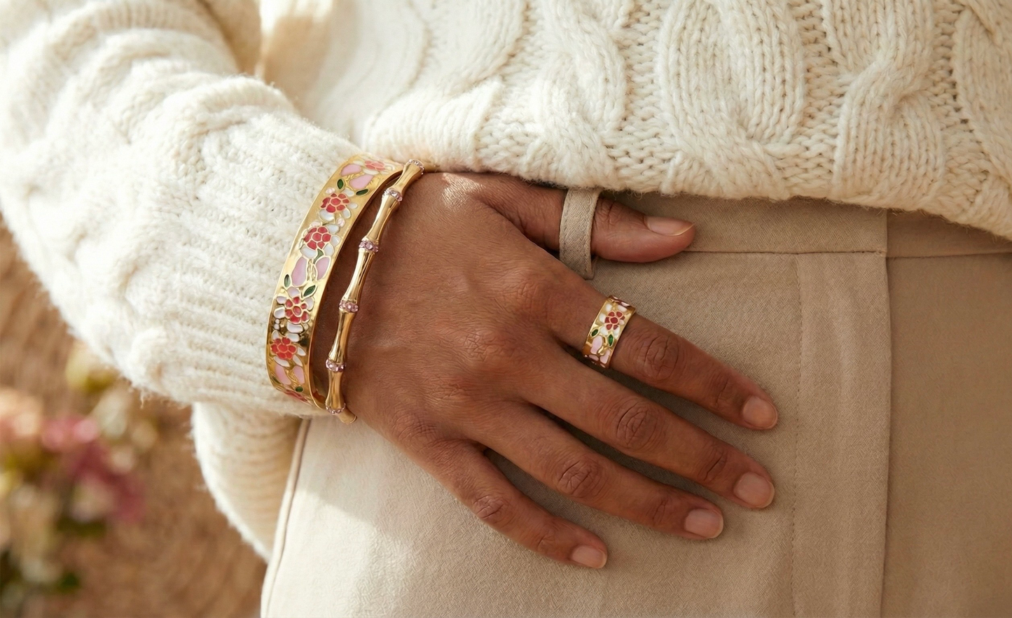 Rose Petals Enamel Set